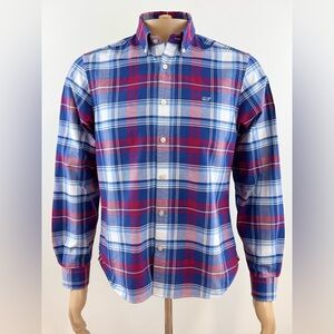 Vineyard Vines Men’s Plaid Collegiate Casual Button Down Shirt, Size Small